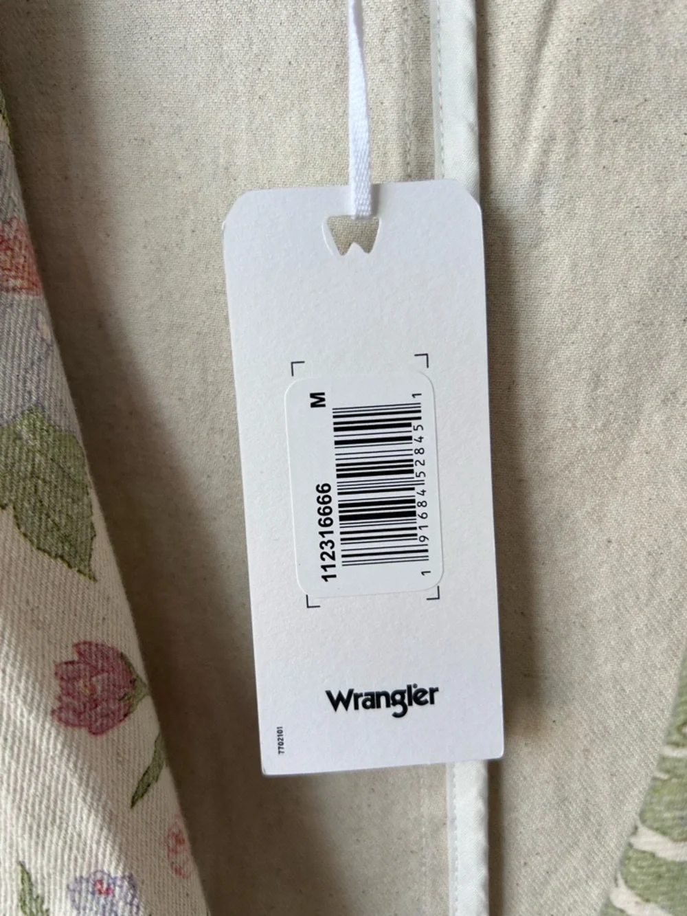 Wrangler X Free People Cream Floral Button-Up Jacket with Pink and Green Print - Picture 10 of 14